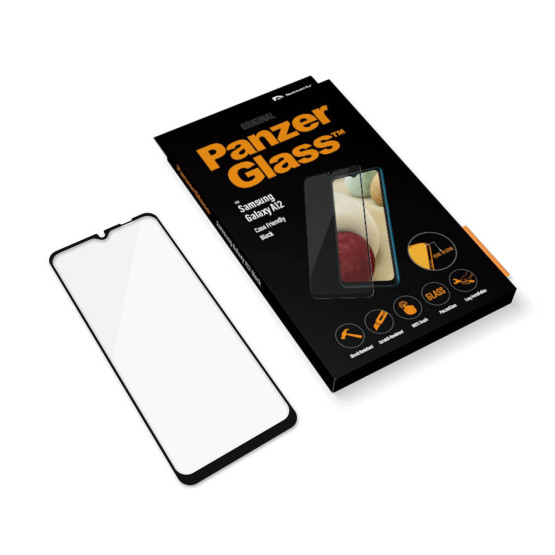 Стъклен протектор PanzerGlass за Samsung Galaxy A12 , CaseFriendly - Черен