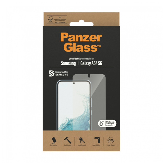 Стъклен протектор PanzerGlass за Samsung Galaxy A54 5G UWF - Черен