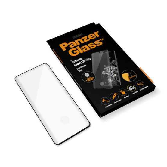 Стъклен протектор PanzerGlass за Samsung Galaxy S20 Ultra Fingerprint CaseFriendly - Черен, 117559