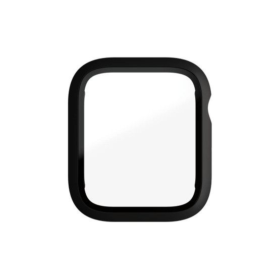 Стъклен протектор за часовник със силиконова рамка PanzerGlass за Apple watch Series 4/5/6/SE 40mm, AntiBacterial- Черна рамка, 118441