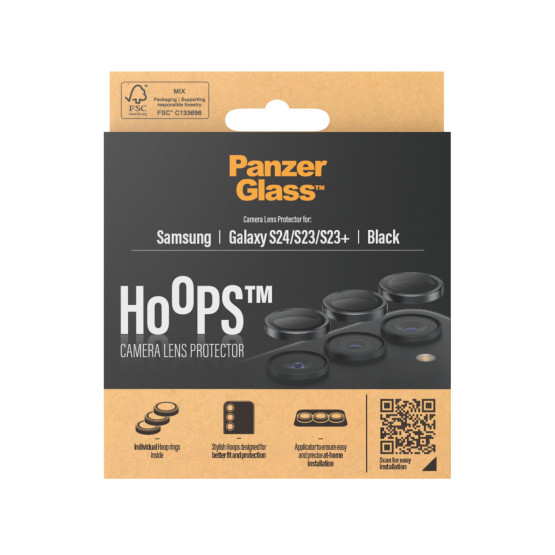 Протектор за камера PanzerGlass Hoops Camera Protector за Samsung Galaxy S24 - Черен