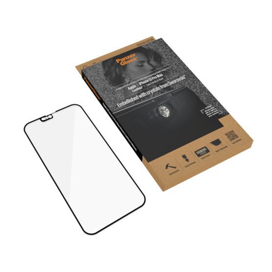 Стъклен протектор PanzerGlass за Apple Iphone 13 Pro Max 6.7, CaseFriendly, CamSlaider,AB, Swarovski Edition
