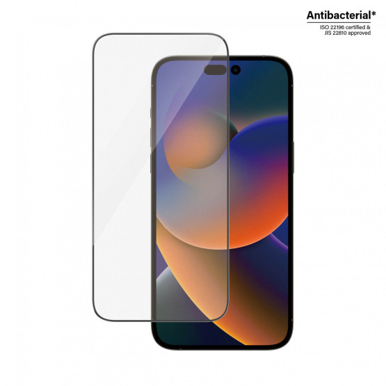 Стъклен протектор PanzerGlass за Apple Iphone 14 Pro Max, UWF, Antibacterial - Черен