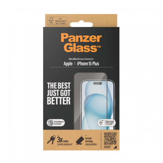 Стъклен протектор PanzerGlass за Apple iPhone 15 Plus UWF wA