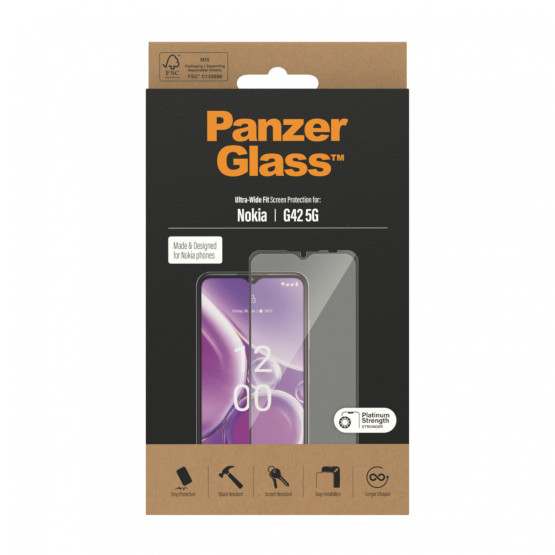 Стъклен протектор PanzerGlass за Nokia G42 5G CaseFriendly - Черен