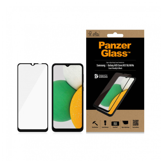 Стъклен протектор PanzerGlass за Samsung Galaxy A13 5G / A04s CaseFriendly - Черен