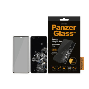Стъклен протектор PanzerGlass за Samsung Galaxy S20 Ultra Privacy CaseFriendly - Черен, 117560
