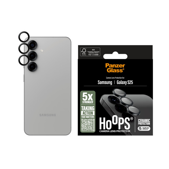 Стъклен протектор PanzerGlass за Samsung Galaxy S25, Hoops , за камера, Ceramic
