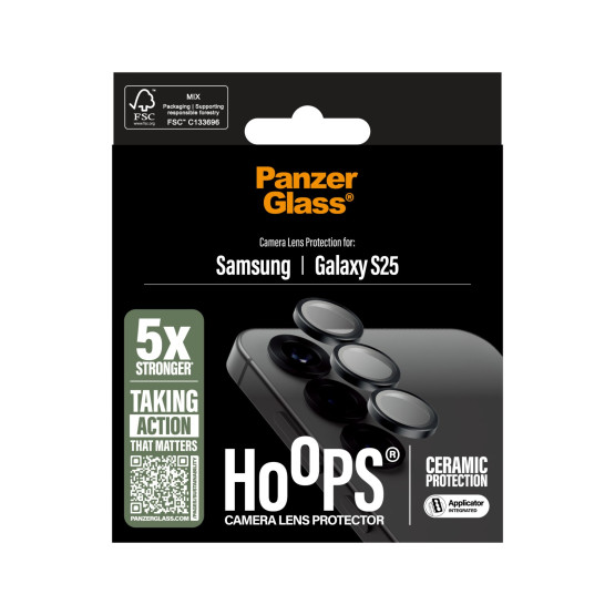 Стъклен протектор PanzerGlass за Samsung Galaxy S25, Hoops , за камера, Ceramic