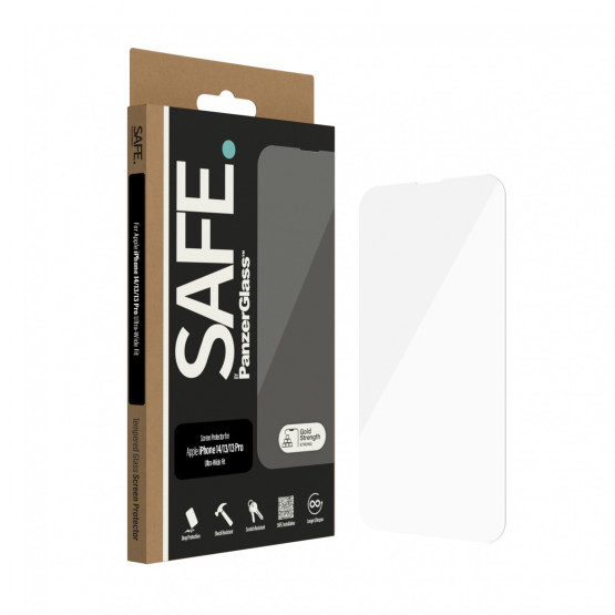 Стъклен протектор Safe за Apple iPhone 14/13/13 Pro,UWF- Черен