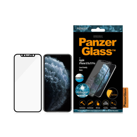 Стъклен протектор PanzerGlass за Apple Iphone X/Xs/11 Pro AntiGlare, CaseFriendly - Черен
