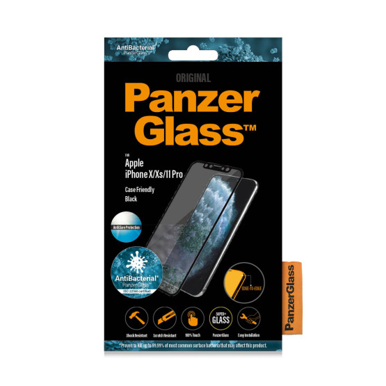 Стъклен протектор PanzerGlass за Apple Iphone X/Xs/11 Pro AntiGlare, CaseFriendly - Черен