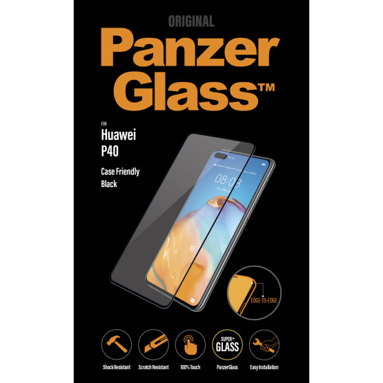 Стъклен протектор PanzerGlass за Huawei P40 CaseFriendly - Черен, 117270