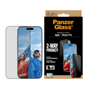 Стъклен протектор PanzerGlass за iPhone 17 Pro, Privacy, Ultra-Wide Fit, Прозрачен