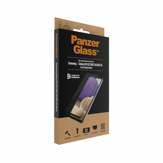 Стъклен протектор PanzerGlass за Samsung Galaxy A13, A23, M23 5G, M33 5G, CaseFriendly - Черен