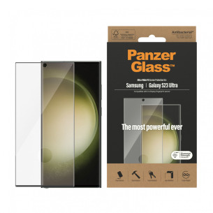 Стъклен протектор PanzerGlass за Samsung Galaxy S23 Ultra FingerPrint, CaseFriendly, AntiBacterial - Черен