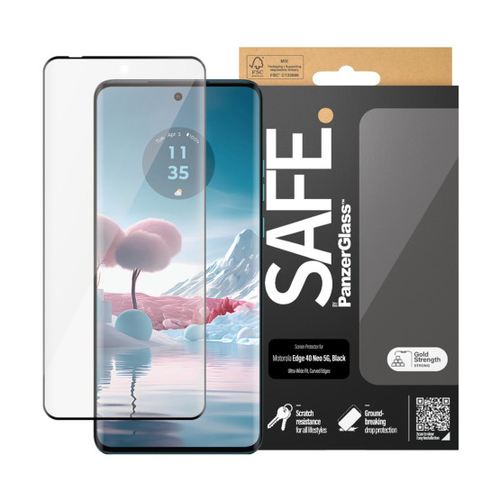 Стъклен протектор Safe за Motorola Moto Edge 40 5G/ Edge 40 Neo 5G UWF - Черен