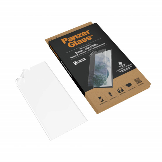 Фолио TPU PanzerGlass за Samsung Galaxy S22 Ultra FingerPrint, CaseFriendly, AntiBacterial - Черен