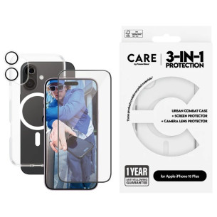 Комплект CARE за iPhone 16, Bundle, Flagship 3in1 w. MagSafe