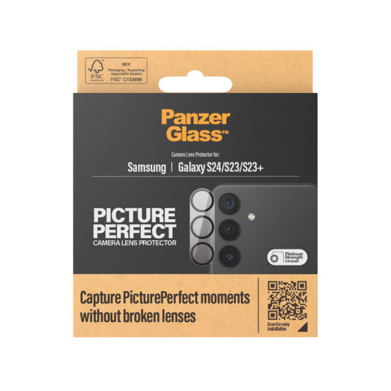 Протектор за камера PanzerGlass PicturePerfect Camera Protector за Samsung Galaxy S24/S23/S23 Plus - Черен