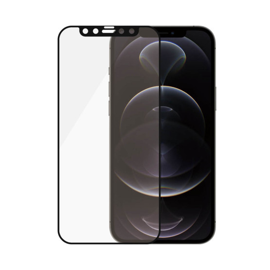 Стъклен протектор PanzerGlass за Apple Iphone 12 / 12 Pro AntiGlare, Antibacterial, CaseFriendly - Черен
