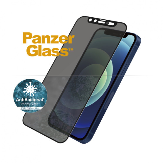 Стъклен протектор PanzerGlass за Apple Iphone 12 mini 5.4 Privacy CamSlider AntiBacterial - Черен, 117936