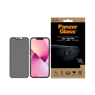 Стъклен протектор PanzerGlass за Apple Iphone 13 mini 5.4 CamSlider,Privacy, CaseFriendly, Antibacterial - Черен