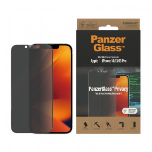 Стъклен протектор PanzerGlass за Apple Iphone 14 / 13/ 13 Pro, UWF, Privacy, Antibacterial - Черен