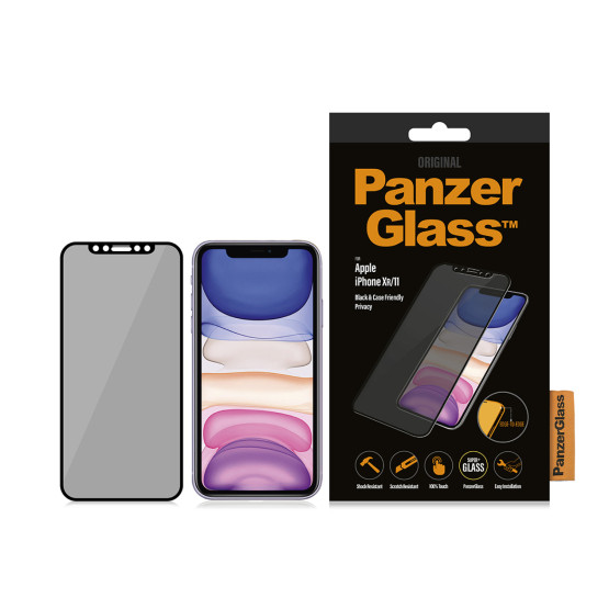 Стъклен протектор PanzerGlass за Apple Iphone XR/11 CaseFriendly Privacy, Black, 117065