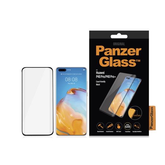 Стъклен протектор PanzerGlass за Huawei P40 pro CaseFriendly, Black, 117276