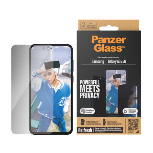 Стъклен протектор PanzerGlass за Samsung Galaxy A35 5G, Privacy, Recycled, UWF, Черен