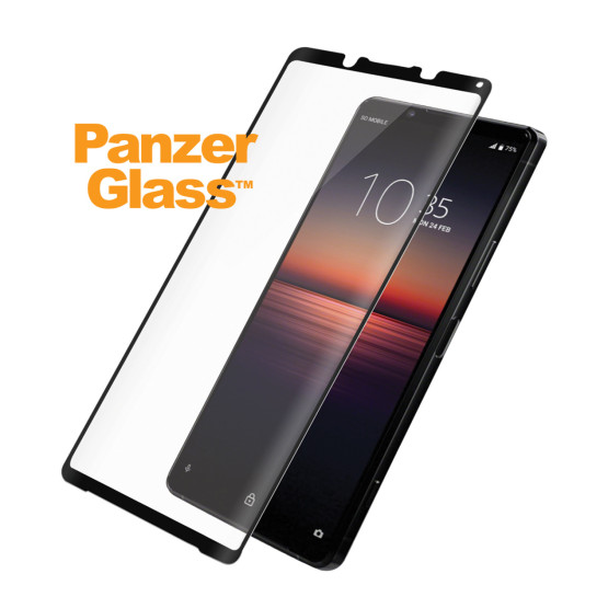 Стъклен протектор PanzerGlass за Sony Xperia 1 ll CaseFriendly - Черно