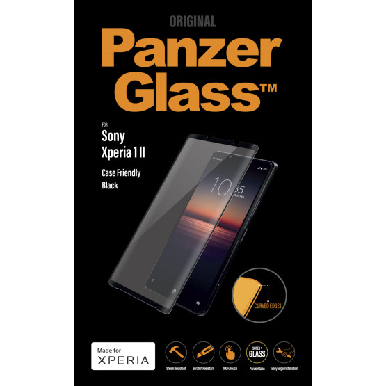 Стъклен протектор PanzerGlass за Sony Xperia 1 ll CaseFriendly - Черно