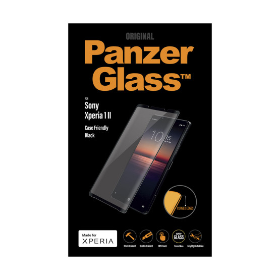 Стъклен протектор PanzerGlass за Sony Xperia 1 ll CaseFriendly - Черно