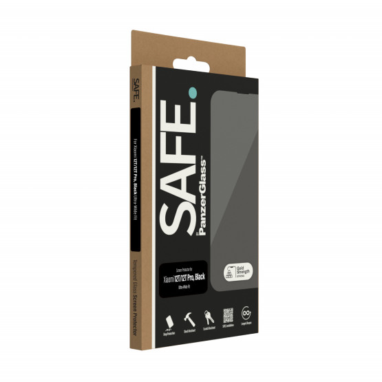 Стъклен протектор Safe за Xiaomi 12T/12T Pro, UWF - Черен