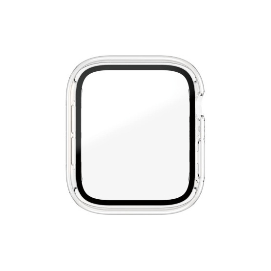 Стъклен протектор за часовник със силиконова рамка PanzerGlass за Apple watch Series 7, 41 mm, AntiBacteria - Прозрачна рамка, 119588