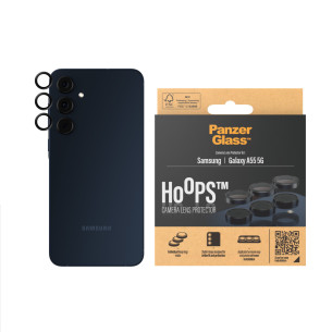 Стъклен Протектор за камера PanzerGlass за Samsung Galaxy A55 5G, Hoops, Черен