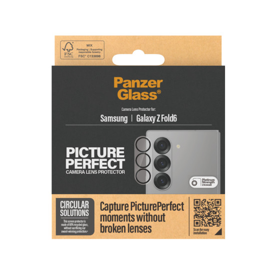 Стъклен протектор за камера PanzerGlass за Samsung Z Fold 6, PicturePerfect Plate, UWF, Черен