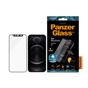 Стъклен протектор PanzerGlass за Apple Iphone 12 /12 Pro 6.1 CamSlide, AntiBacterial - Черен, 117937