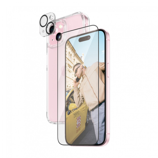 Стъклен протектор PanzerGlass за Apple iPhone 15 UWF Bundle (UWF screen protector, HardCase, протектор за камера)