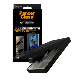 Стъклен протектор PanzerGlass за iPhone 17/iPhone 16 Pro, UWF, инсталационен бокс, w. Black Frame