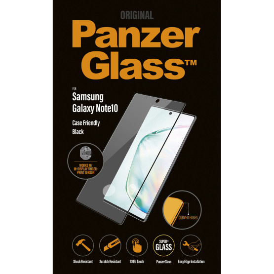 Стъклен протектор PanzerGlass за Samsung Galaxy Note 10 CaseFriendly - Черен, 116849
