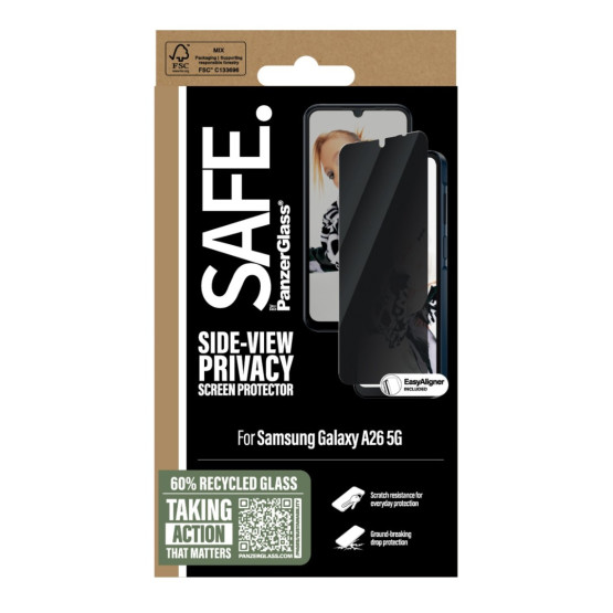Стъклен протектор Safe за Samsung Galaxy A26 5G, UWF, Privacy