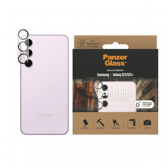Стъклен протектор за камера PanzerGlass за Samsung S23 / S23 Plus