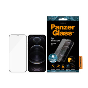 Стъклен протектор PanzerGlass за Apple Iphone 12 /12 Pro 6.1 CaseFriendly, AntiBacterial - Черен, 117940