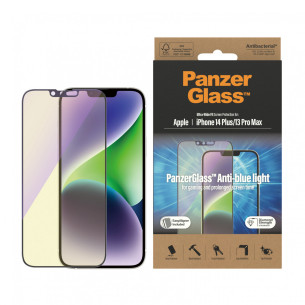 Стъклен протектор PanzerGlass за Apple Iphone 14 Plus, 13 Pro Max Anti-Bluelight, CaseFriendly, Antibacterial, Черен
