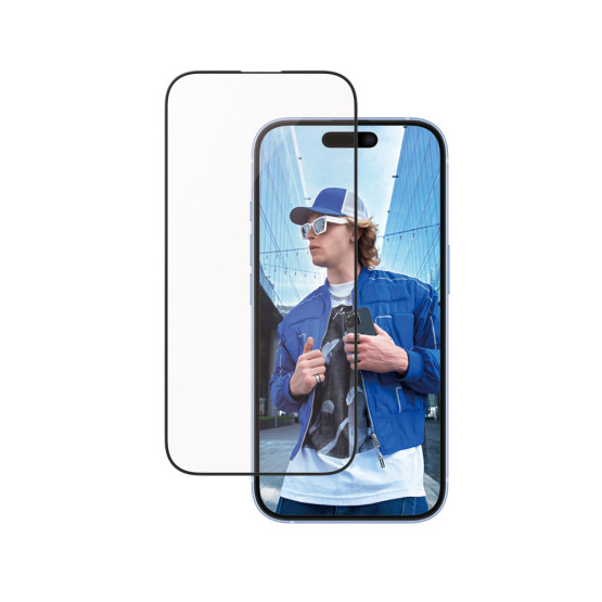 Стъклен протектор PanzerGlass за iPhone 16, 15, Aluminum Frame, Ultra-Wide Fit