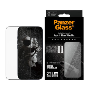 Стъклен протектор PanzerGlass за iPhone 17 Pro Max, Ceramic, UWF, w. EasyAligner