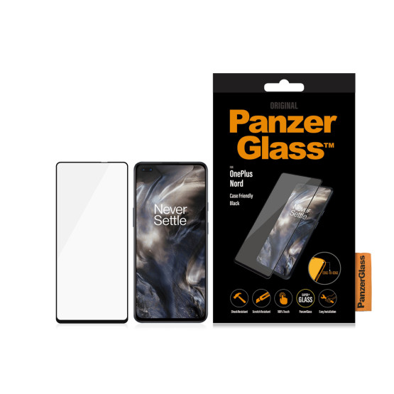 Стъклен протектор PanzerGlass за OnePlus Nord CaseFriendly - Черно
