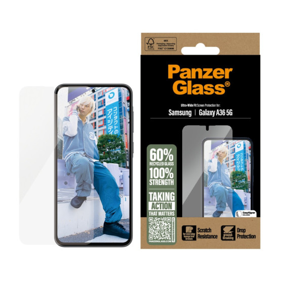 Стъклен протектор PanzerGlass за Samsung Galaxy A36 5G, UWF, Прозрачен